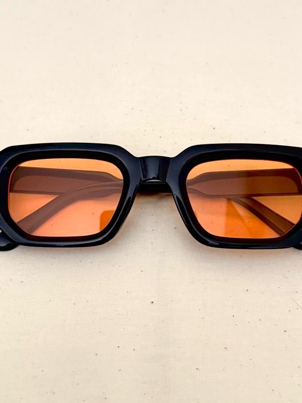 Women's Black Frame Sunglasses with Orange Lenses